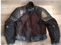 Leather and textile Black motorcycle jacket