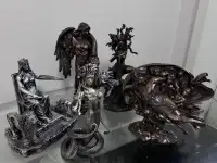 5 cold cast bronze statues 