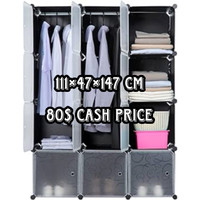 Wardrobe for Clothes Storage with Clear Decorative Patterns, 