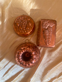 Vintage copper jelly molds