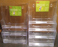 2 mag / literature holders, clear plexiglass, 3 and 4 sections.