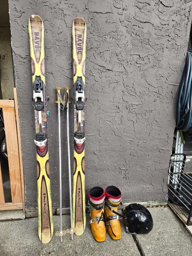 Ski board, ski poles, ski boots,ski helmet