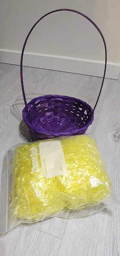 Purple Easter Basket With Yellow Filling, View more
