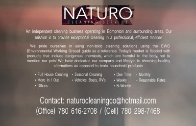 "Non-Toxic Cleaning Solutions" Independent Cleaning Business