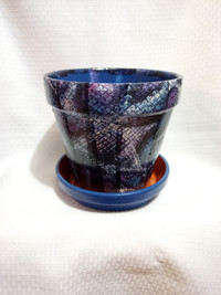Snake print Planters (blue/purple)~Handmade!