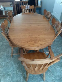 oak dining room table set / table a manger en chene