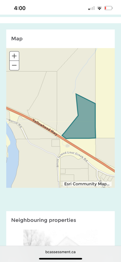 20 acres near Clearwater on Yellowhead Hwy. Sloping land with southern exposure. Good build sites. B...