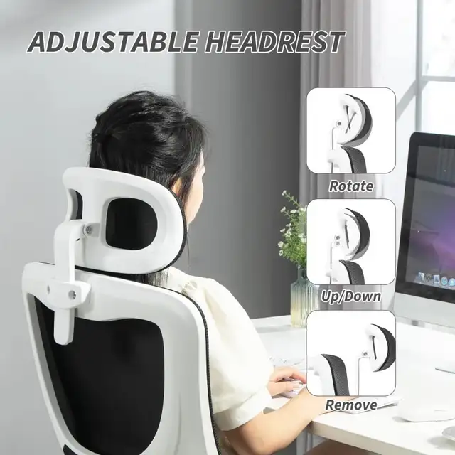 High Back Office Chair, Mesh Computer Desk Chair with Rotatable  in Chairs & Recliners in Markham / York Region - Image 4