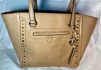Michael Kors “Carine” Studded Pebbled Leather Tote Bag