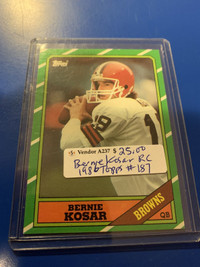 Bernie Kosar RC 1986 Topps #187 Browns NFL Showcase 304