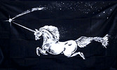 Unicorn on Black Flag