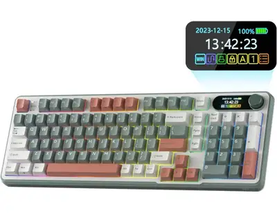 Brand New! Description: RK ROYAL KLUDGE S98 Mechanical Keyboard w/Smart Display and Knob, Top Mount...