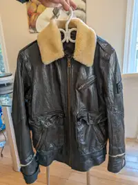 Diesel genuine leather sheepskin aviator jacket, size L