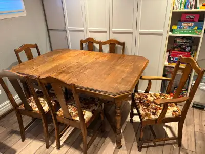 Dining table with 6 chairs solid wood, View more
