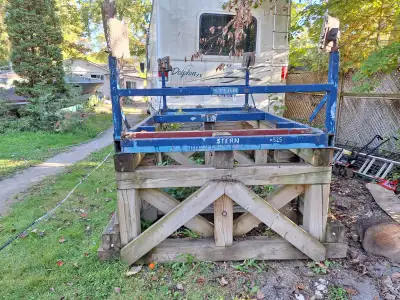 Sailboat cradle previously used for 26 foot keel boat for sale. Price $500 or best offer