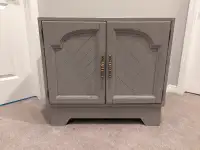 Printer Cabinet - Grey - Solid Wood