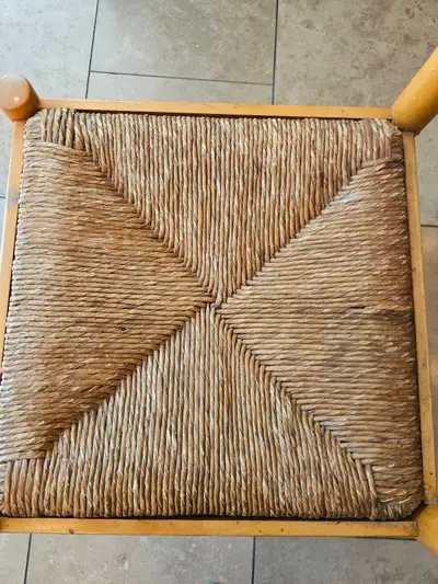 Solid Wood Farmhouse Chair with Woven Rush Seat, View more
