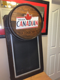 Vintage Xlarge Molson Canadian Beer Barrell sign board
