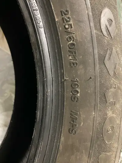 4 pneus d’hiver Fire stone Winter Force Dimensions 225/60R18 Ils ont roulé juste un seul hiver