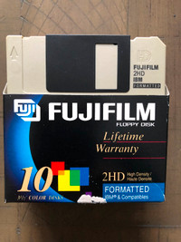 Fuji Film Floppy Disks, never used, lot of 9 (Brampton)