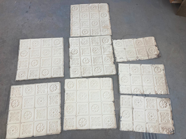 Salvaged Antique Embossed Tin Ceiling Panels 24" x 24" in Other in Edmonton