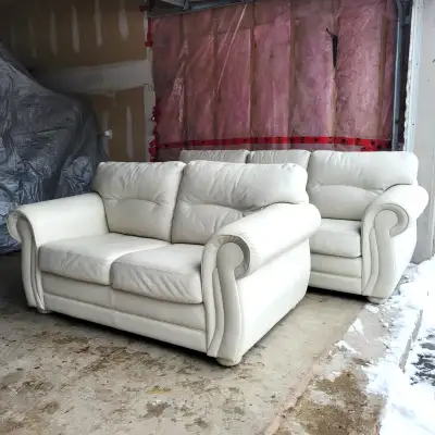 Like new full Buffalo real Leather couches can deliver, View more