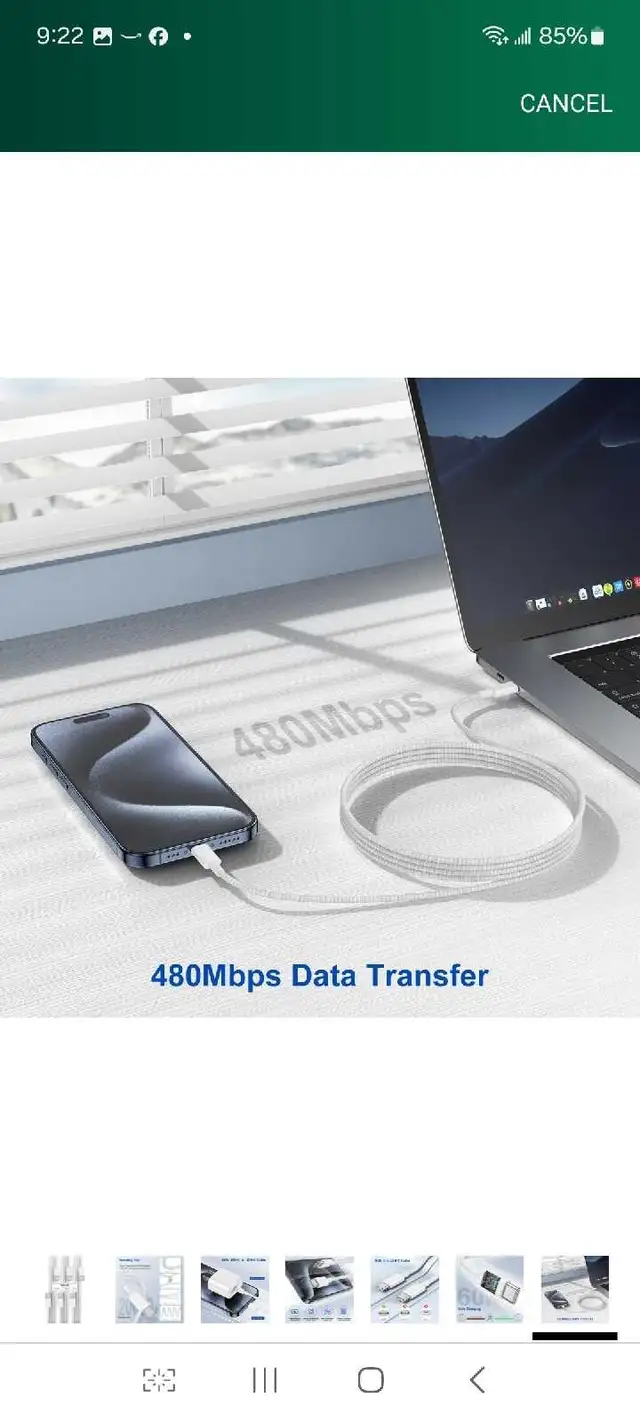 3Pack Type C to Type C Fast Charging Cord for iPhone16/15,USB C in General Electronics in Markham / York Region - Image 5