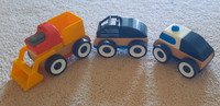 Wooden toy vehicles from IKEA