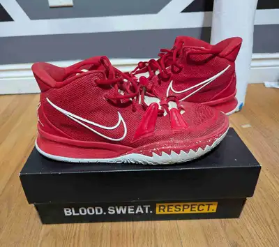 Size 11 Nike Kyrie 7 TB 'University Red' Basketball Shoes. Has some worn areas but overall good cond...