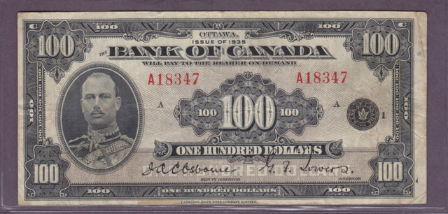 1954 Canadian $100 And     Older Canadian Paper Money  (Wanted) in Arts & Collectibles in Mississauga / Peel Region