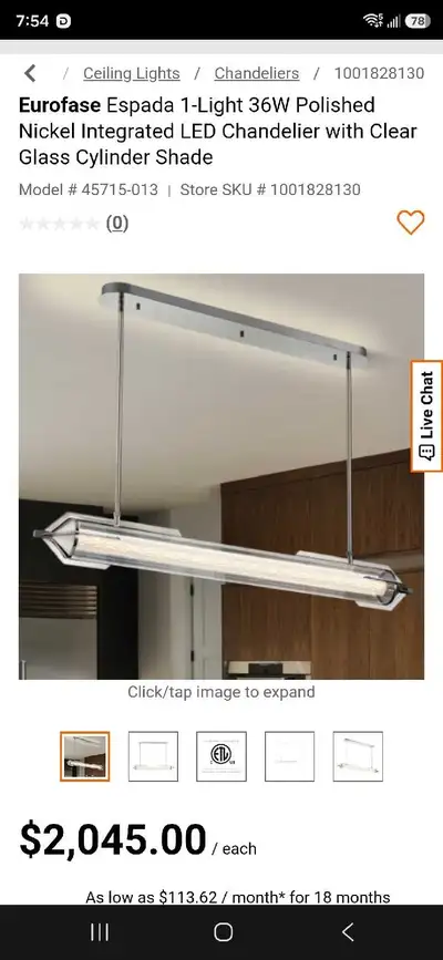 Eurofase Espada Chandelier, View more