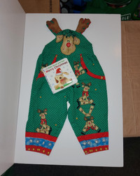 Baby Toddler Reindeer Overalls,Xmas Book &amp; Elf Socks