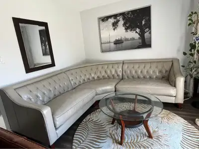 High end full top grain leather sectional couch  can deliver, View more