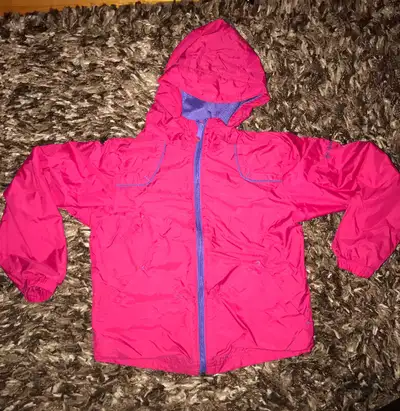 Columbia girls pink wind breaker hoody size 7 / 8 jacket, View more