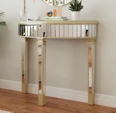 half moon mirror table, View more