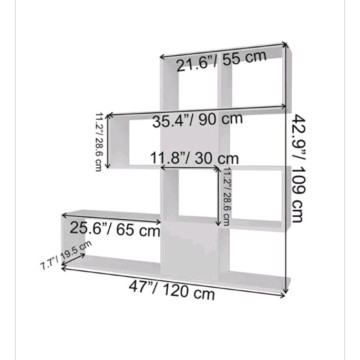 Decorotika Karlin Deddo 43'' H x 47'' W Geometric Bookcase (Whit in Bookcases & Shelving Units in Hamilton - Image 2