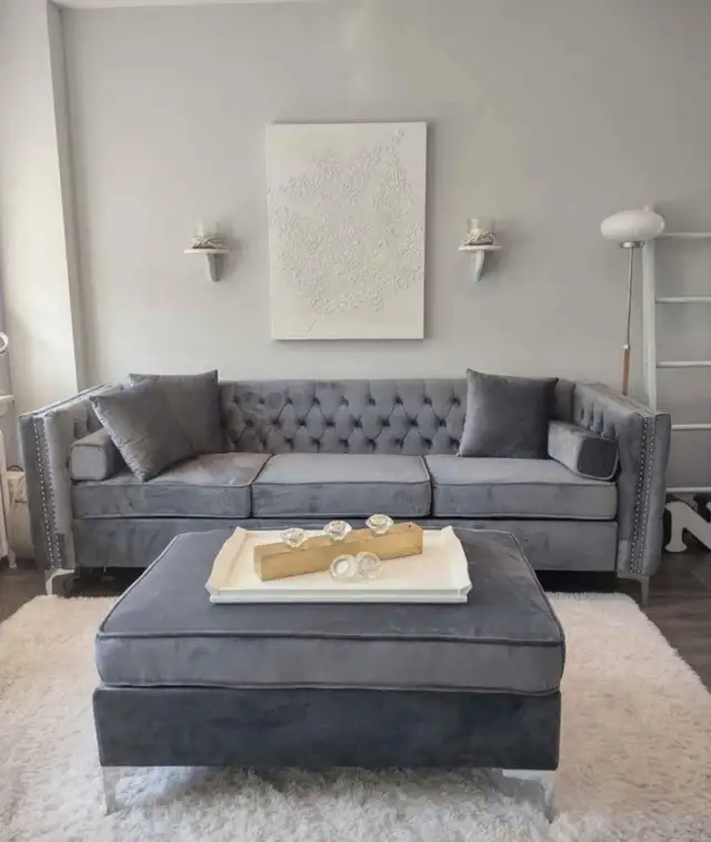 Crate and Barrel Grey Sectional L Shape Reversible Modern Free D in Couches & Futons in City of Toronto - Image 5