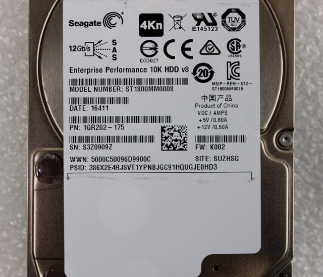 Seagate ST1800MM0008 1.8TB 10K 12G SAS 2.5" Internal Server Hard in System Components in Ottawa