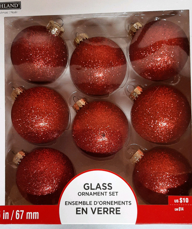 *BRAND NEW* GLASS Christmas Ornaments - 2 boxes  in Holiday, Event & Seasonal in Windsor Region - Image 2