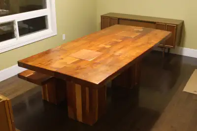 Solid Wood Dining Table w/ Bench, View more