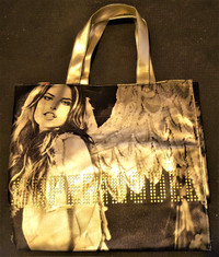 Victoria's Secret Super Model tote bag gold pink inside purse h