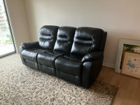 Leather Couch with built in Recliners 
