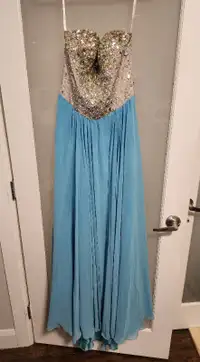 TURQOISE AND GOLD PROM DRESS