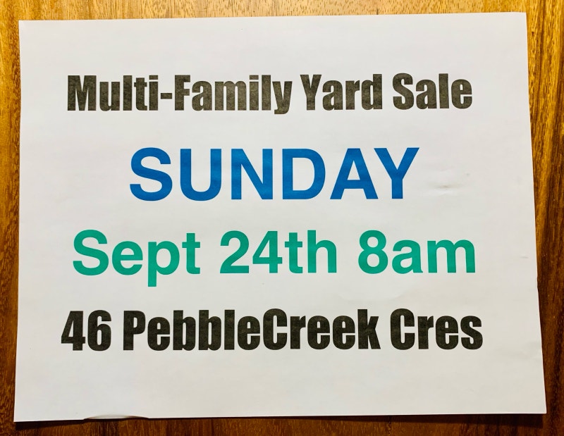 Multi family Yard Sale Sunday Sept 24 Portland Hills Garage Sales