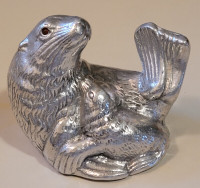Vintage Arthur Court Cast Aluminum Mother Seal & Pup Sculpture