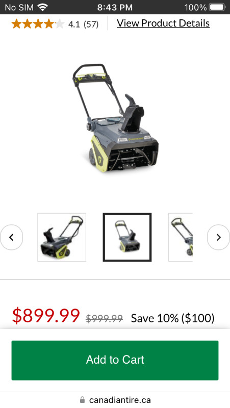 Yardworks 96V Cordless Snowblower ”Battery/Charger not Included” in Lawnmowers & Leaf Blowers in Hamilton - Image 4