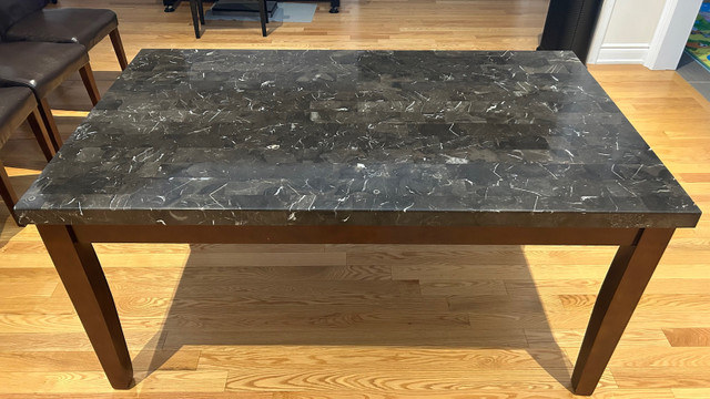 Dining Table Black Granite Top for 6 in Dining Tables & Sets in Markham / York Region - Image 2