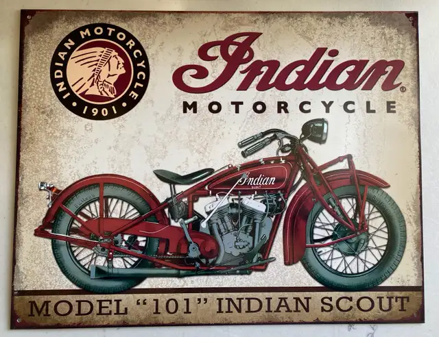 5 different Indian/Road Works Motorcycle Signs in Arts & Collectibles in Saskatoon - Image 3