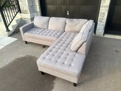 Large Grey Sectional Sofa with Chaise - Free Delivery, View more