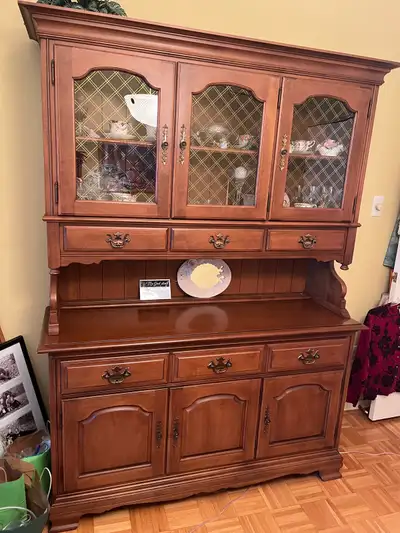 solid maple Knechtel Furniture buffet and hutch., View more
